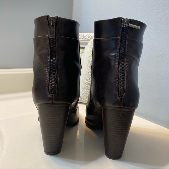 Espresso Brown Vegan Leather Heeled Booties Size Women’s 8.5 Target - Picture 3 of 5